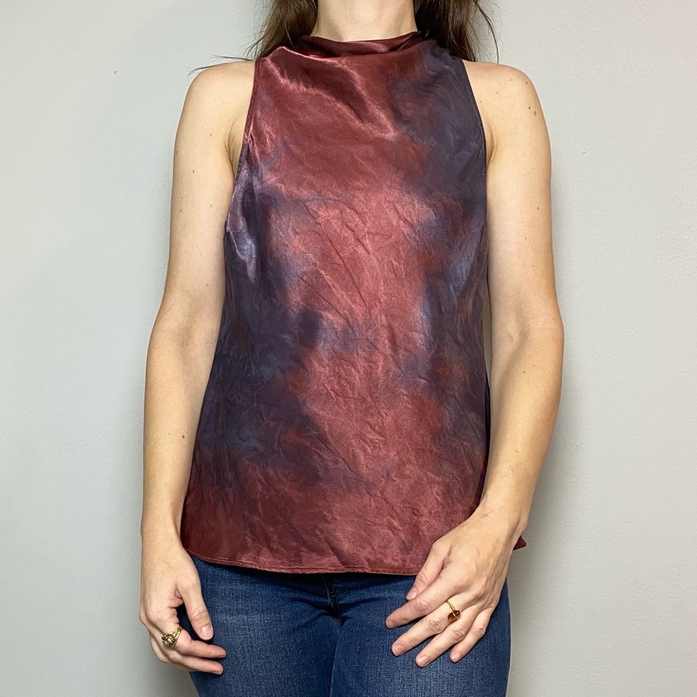 Nation LTD Kate Drape Bias Tie Dye Satin Top